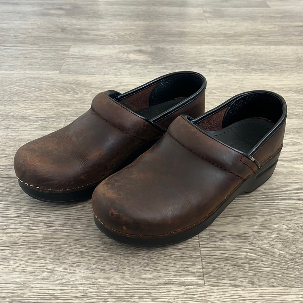 Brown Leather Dansko Clogs